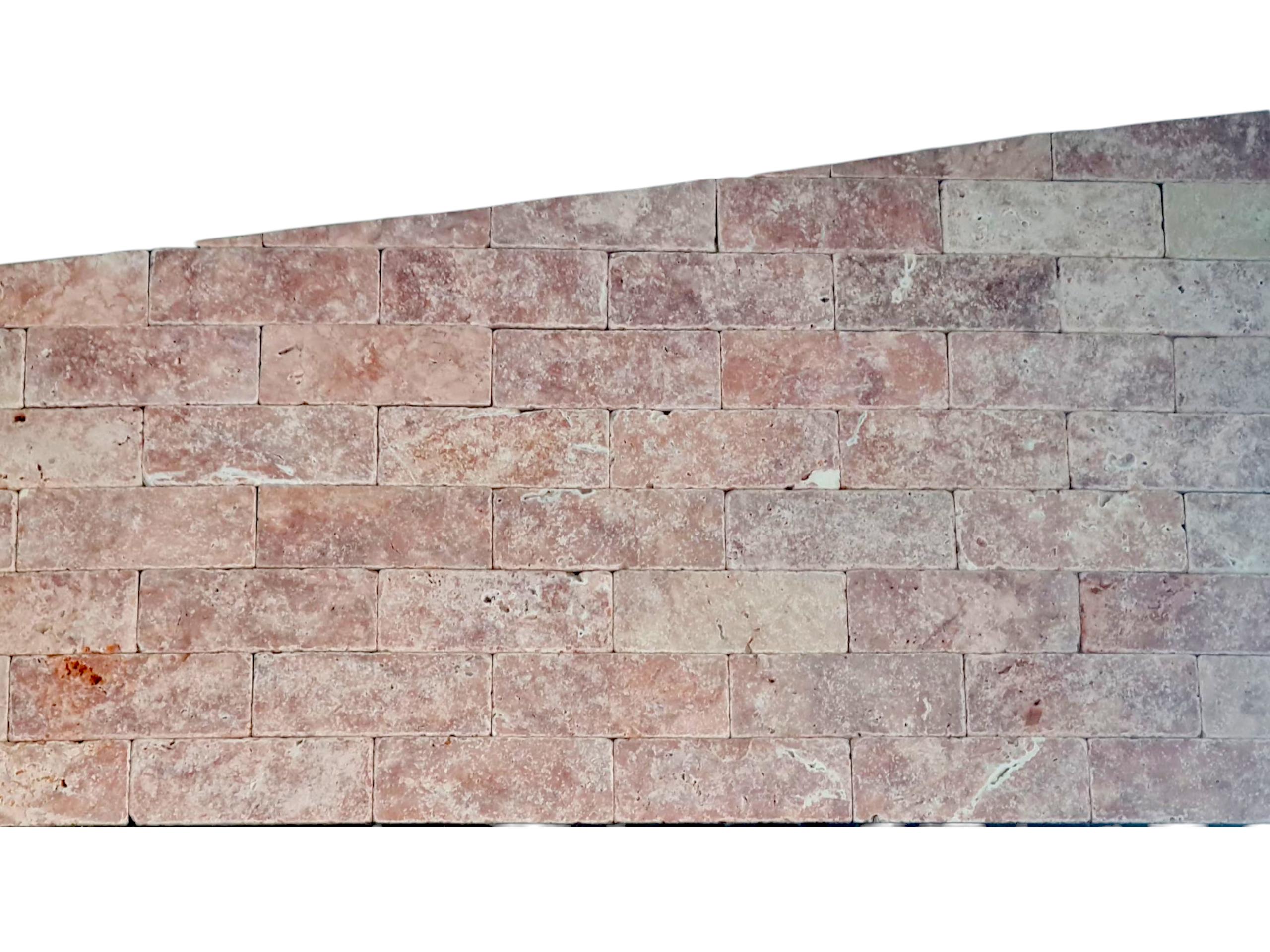 Плитка травертин STONELAK TUSCAN WINE Tumbled/Антік 7,5х20,3 см 0,5 кв. м Red (999800) - фото 2