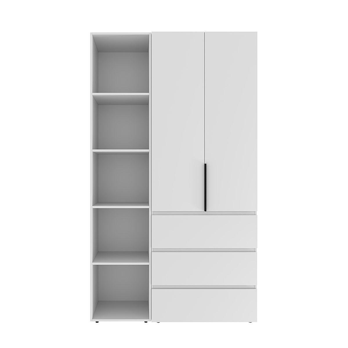 Шкаф распашной комбинированный ART IN HEAD №7 Light 1200x500x2200 мм Белый бриллиант (GALTK071000000)