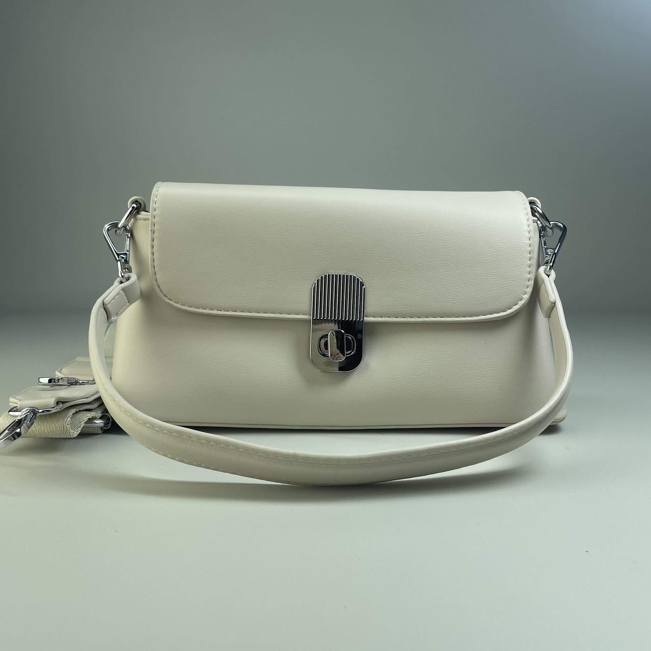 Женская сумка-кросс-боди Alex&Mia с тыльным карманом из экокожи Бежевый (2546761601)