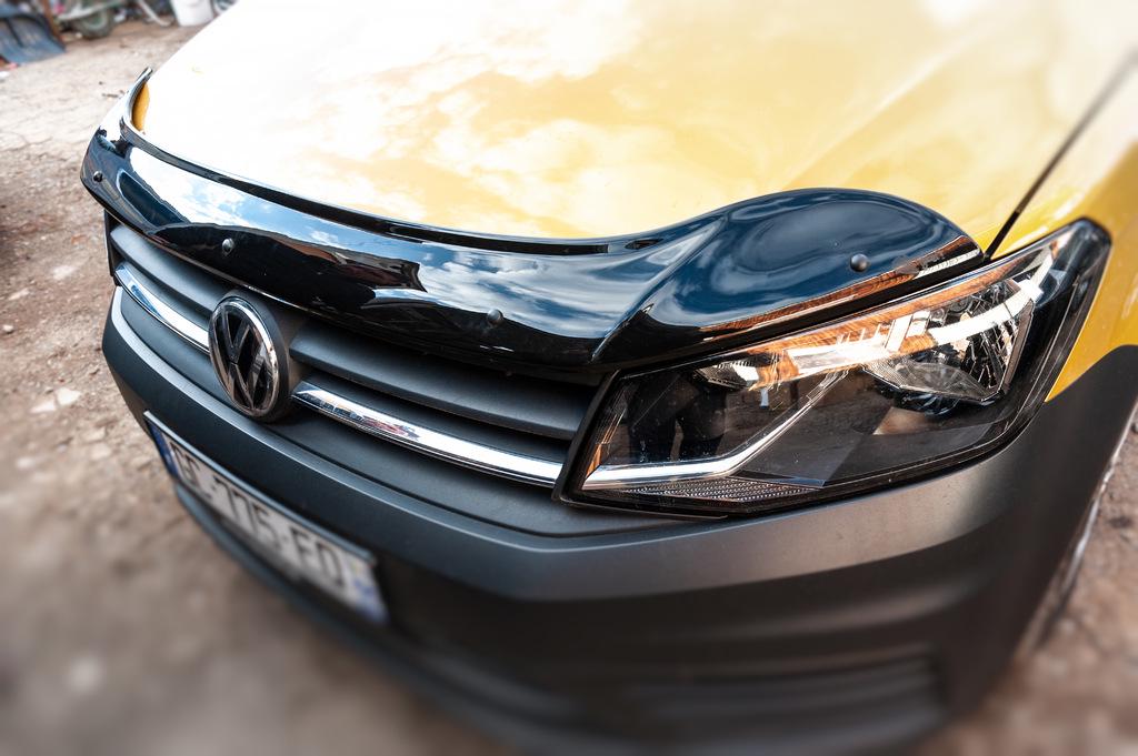 Дефлектор капота EuroCap для Volkswagen Caddy 2015-2020 гг. поликарбонат Черный