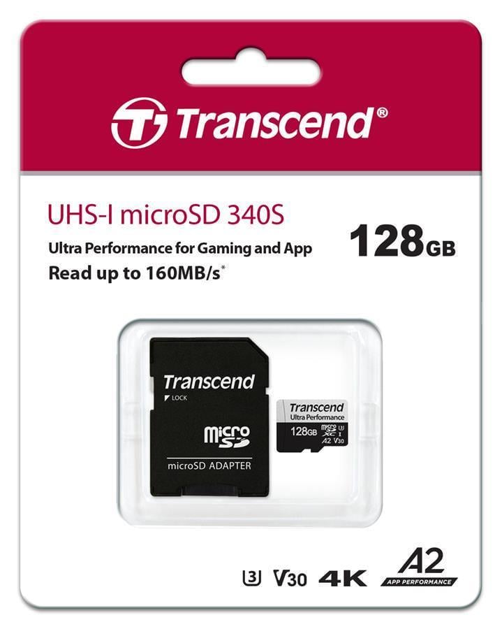 Карта пам'яті Transcend microSD 128 GB C10 UHS-I U3 A2 R160/W125MB/s + SD (2979391374)