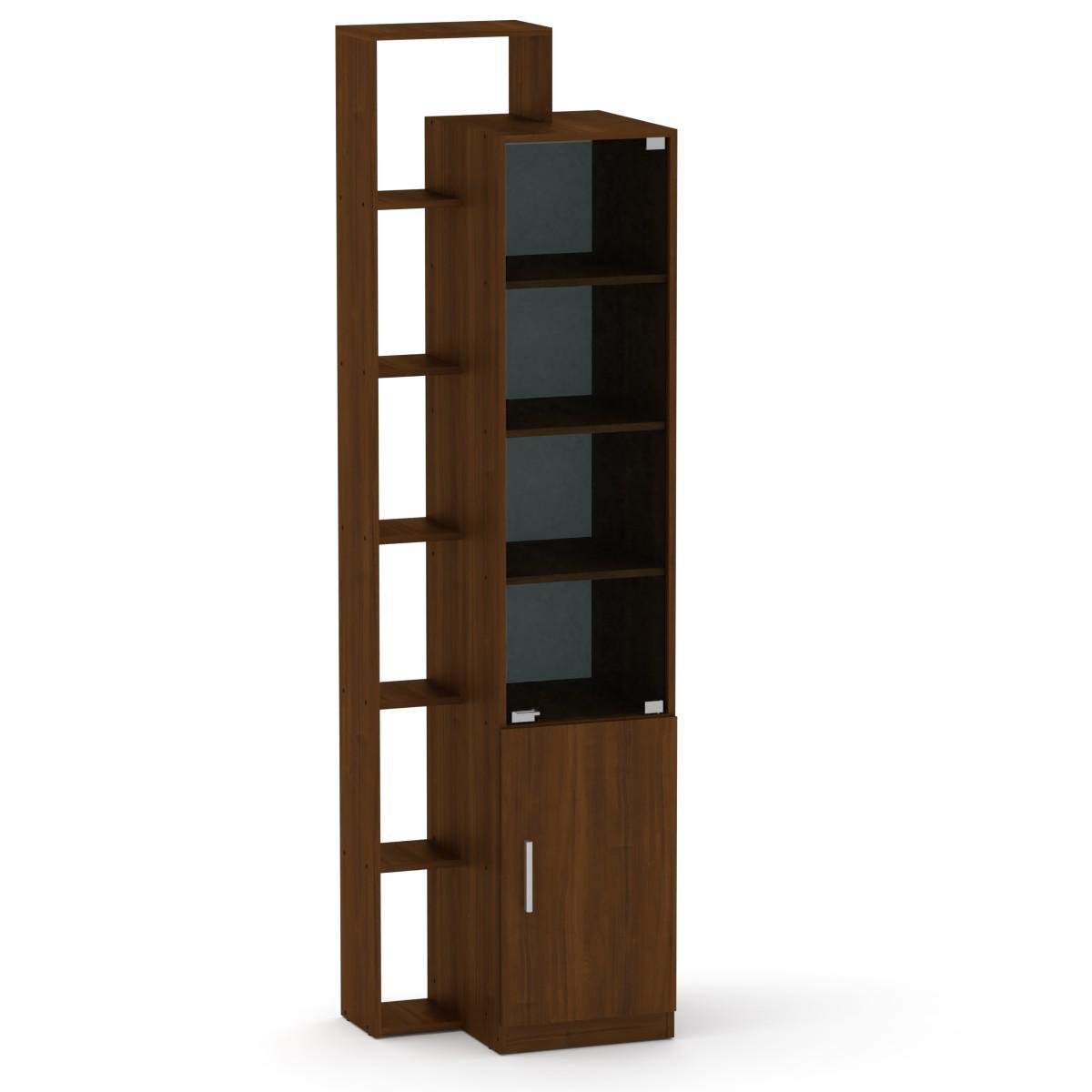 Шафа вітрина з полицями Компаніт Шафа-10 Горіх