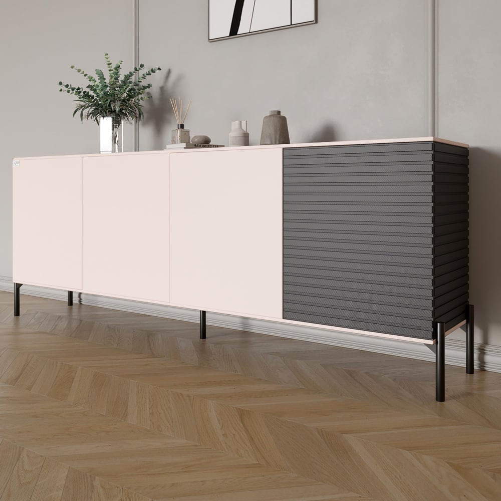 Комод Lion Грей 204x38x76,5 см Розовый/Асфальт (LION-042469)