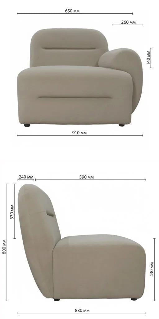 Диван модульний Dolce 255х84х80 см Soft White (rich_sofa_00274) - фото 3
