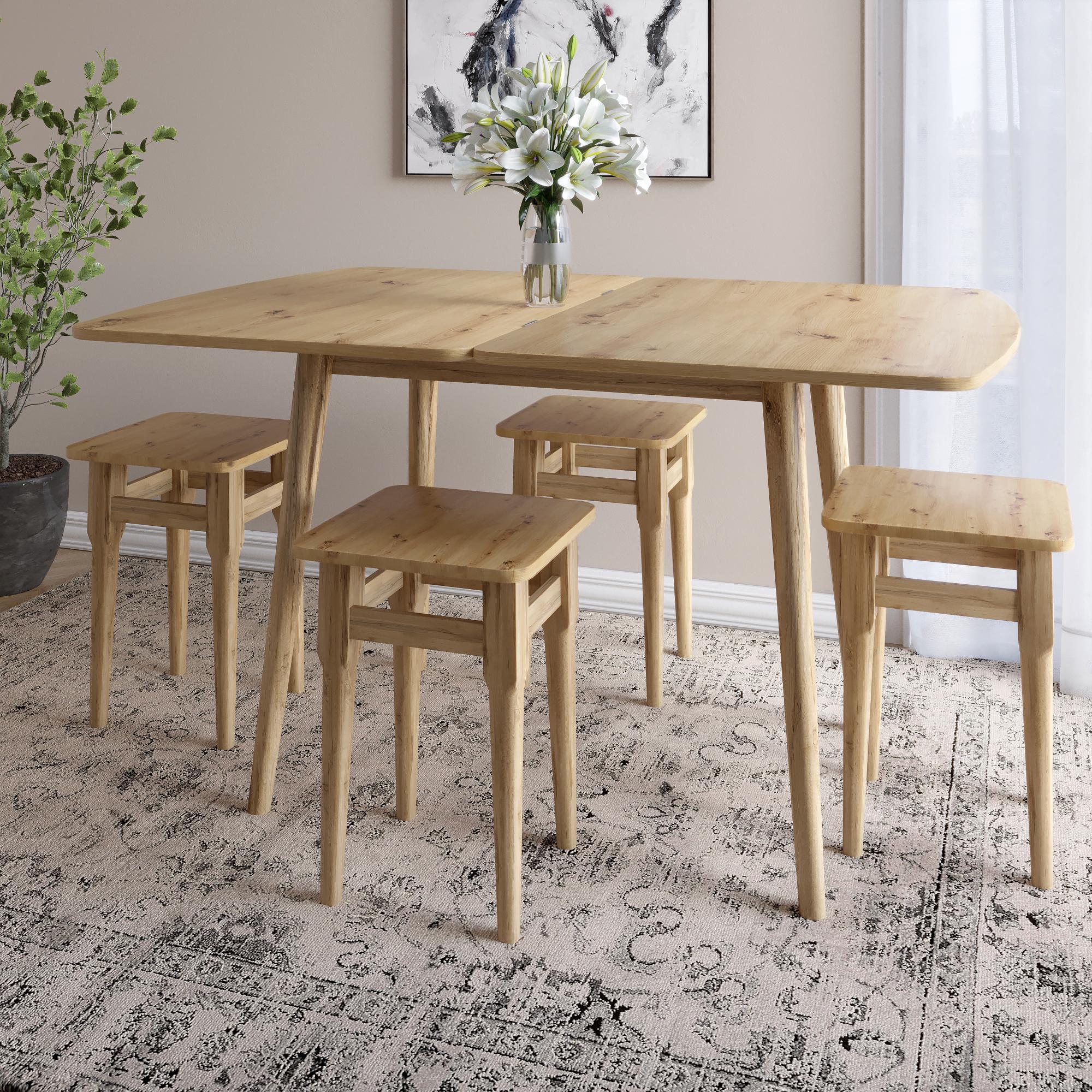 Стол обеденный раскладной Майами-3 1200x900x745 мм Дуб Артизан