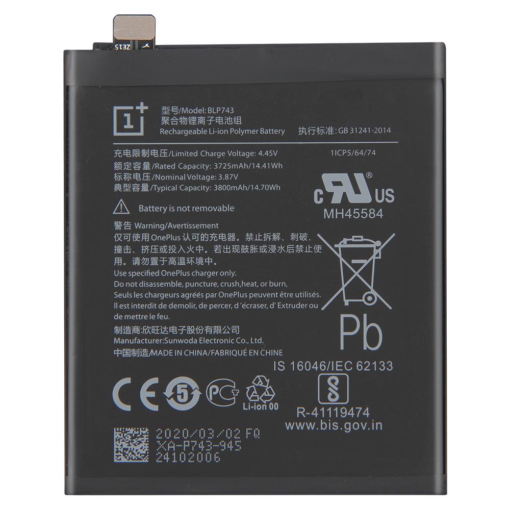 Батарея OnePlus 7t BLP743 3800 mAh PRC - фото 2