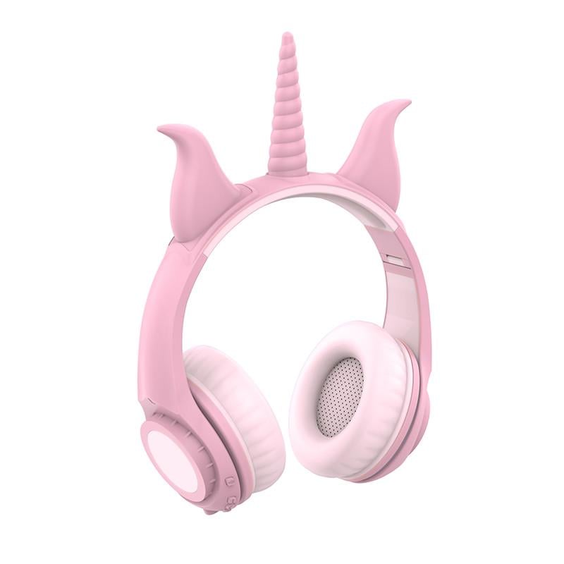 Наушники LINX LX-LW200 Bluetooth Rhinoceros Ear Unicorn Design с ушками LED Розовый (SUN6120)