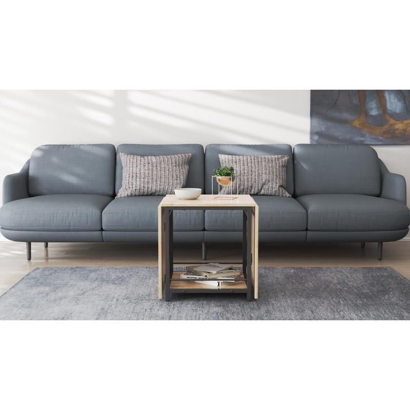 Стіл журнальний трансформер Ferrum-decor Kub Kombo Чорний метал ДСП Дуб Сан-Марино (FRD-105151) - фото 8