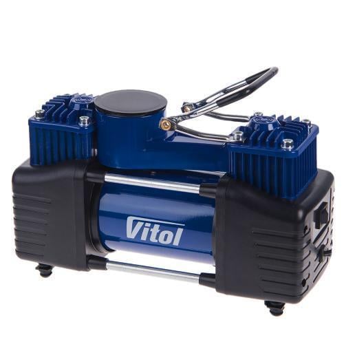 Компресор Vitol K-72 150psi/25Amp/90л/2 циліндра/шланг 5,0 м з дефлятором/клеми