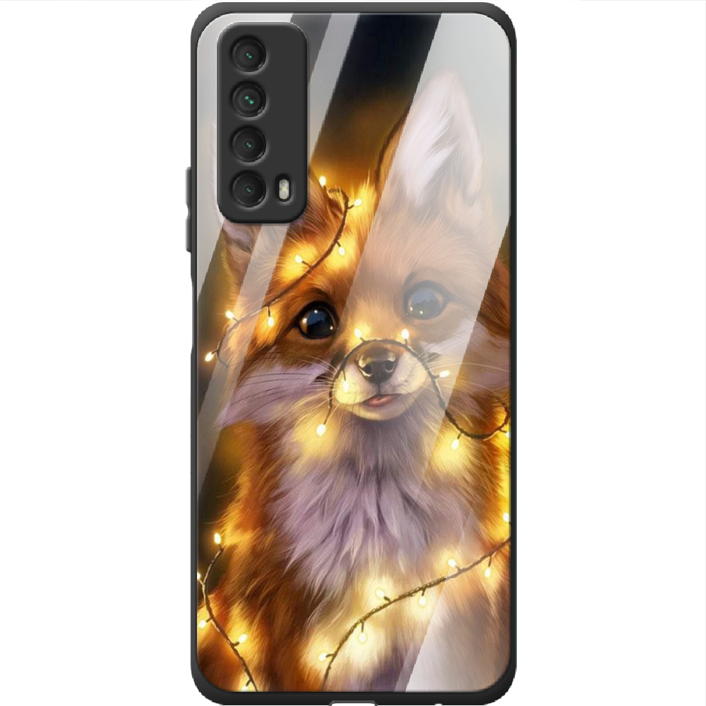 Чехол Boxface Huawei P Smart 2021 Рождественская лиса Черный силикон со стеклом (41133-up2399-41802)