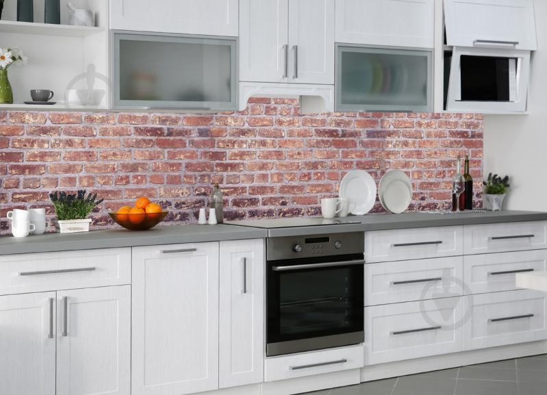 Наклейки на кухонный фартук  Zatarga Красный кирпич 650х2500 мм Красный (Z180200/1)