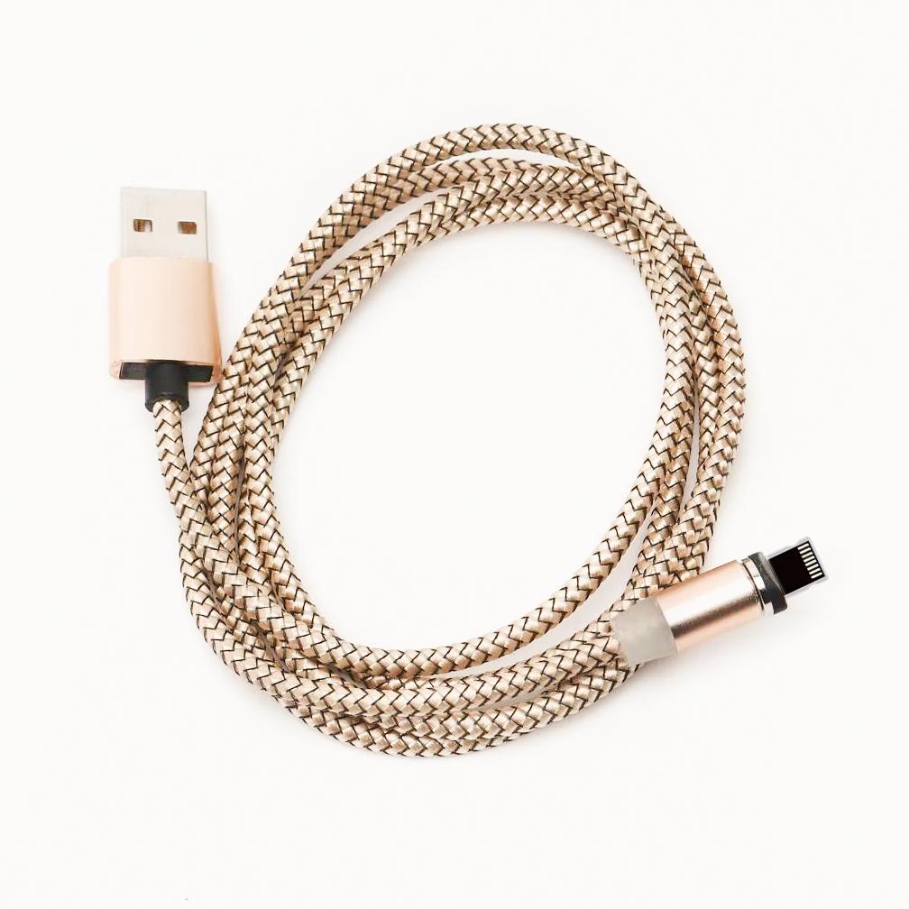 Магнитная зарядка для айфона Lightning X-Cable 1 м Золотистый (1009098-Gold)