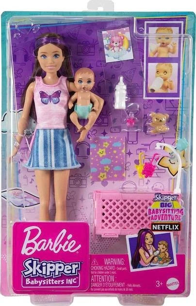 Лялька Барбі Скіппер Няня з малюком Солодкі сни Barbie Skipper Babysitters Inc. Crib with Baby Doll (HJY33) Лялька Барбі Скіппер Няня з малюком Солодкі сни Barbie Skipper Babysitters Inc. Crib with Baby Doll (HJY33)