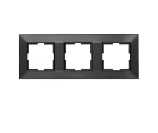 Рамка 3-місна Panasonic Arkedia Slim горизонтальна Сірий (25607194)