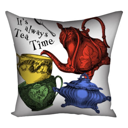 Подушка з принтом "It’s always tea time" 50x50 см (5P_WON030)