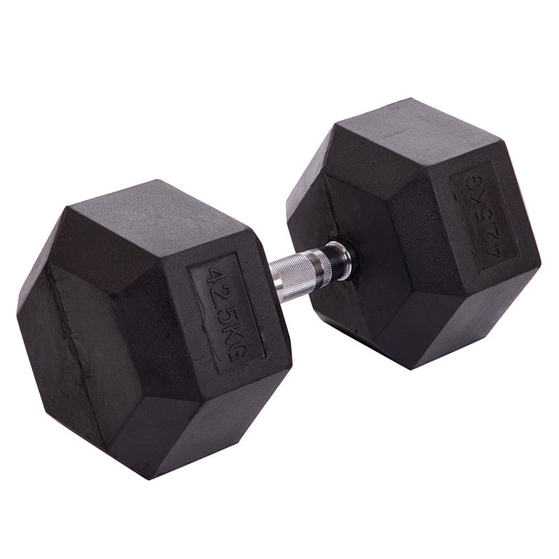 Гантель цільна TA-2679 шестигранна 42,5 кг Чорний (56363153) - фото 1