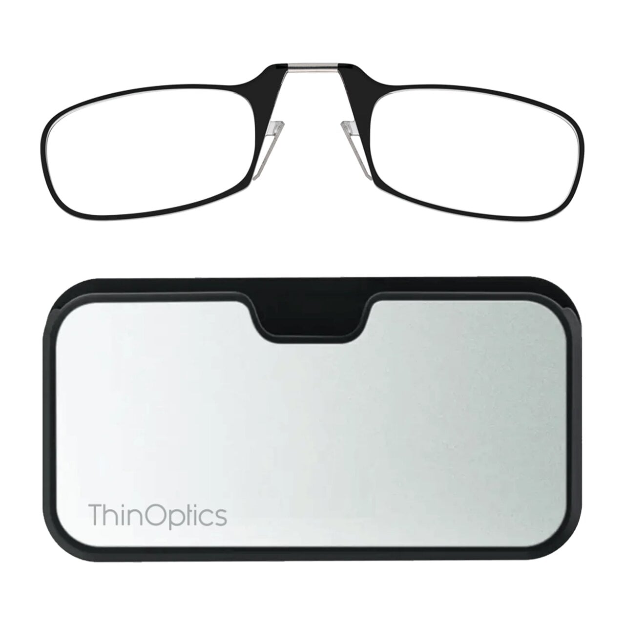 Очки для чтения Thinoptics с классическим серебряным чехлом/диоптрий '+2,00 Черный (2.0BMUP)