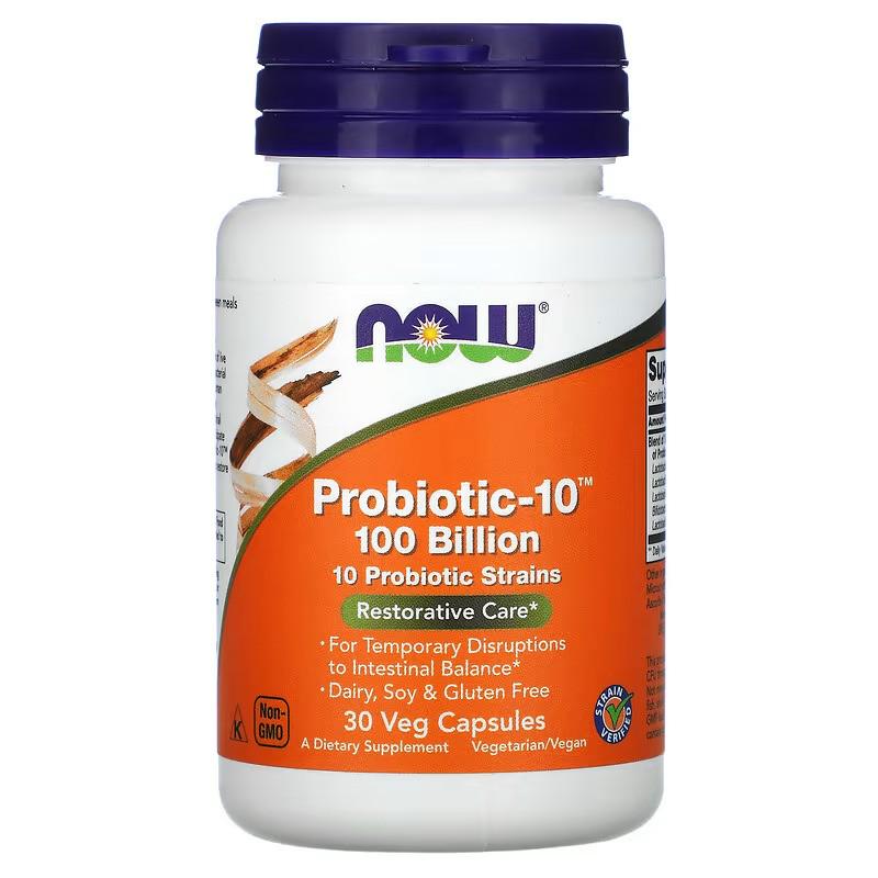Пробіотик NOW Probiotic-10 100 Billion 30 Veg Capsules (НФ-00000409)