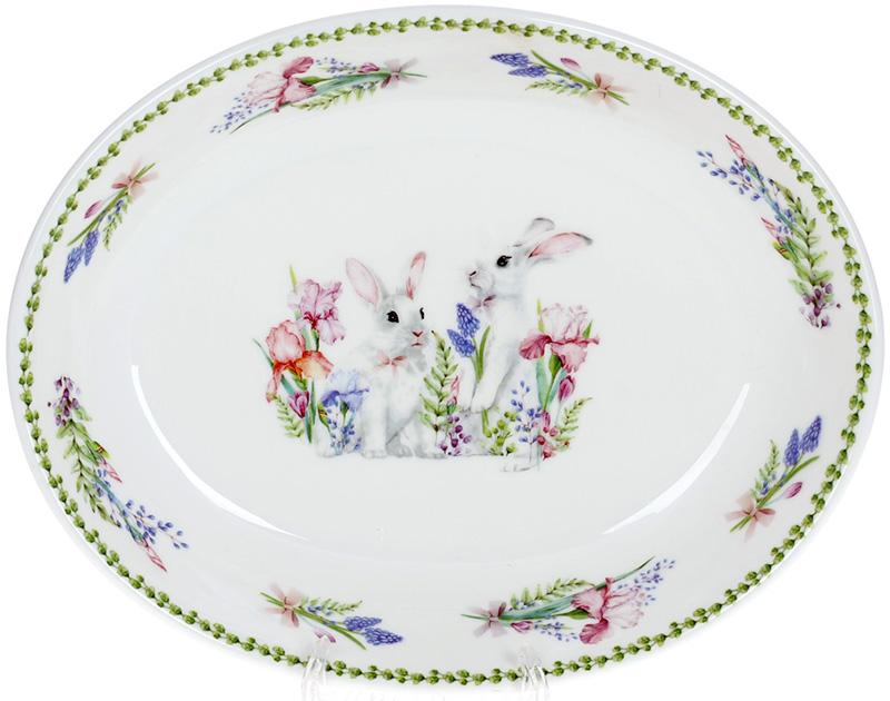Блюдо фарфоровое Весенняя овальная история 25 см (BD-498-185)