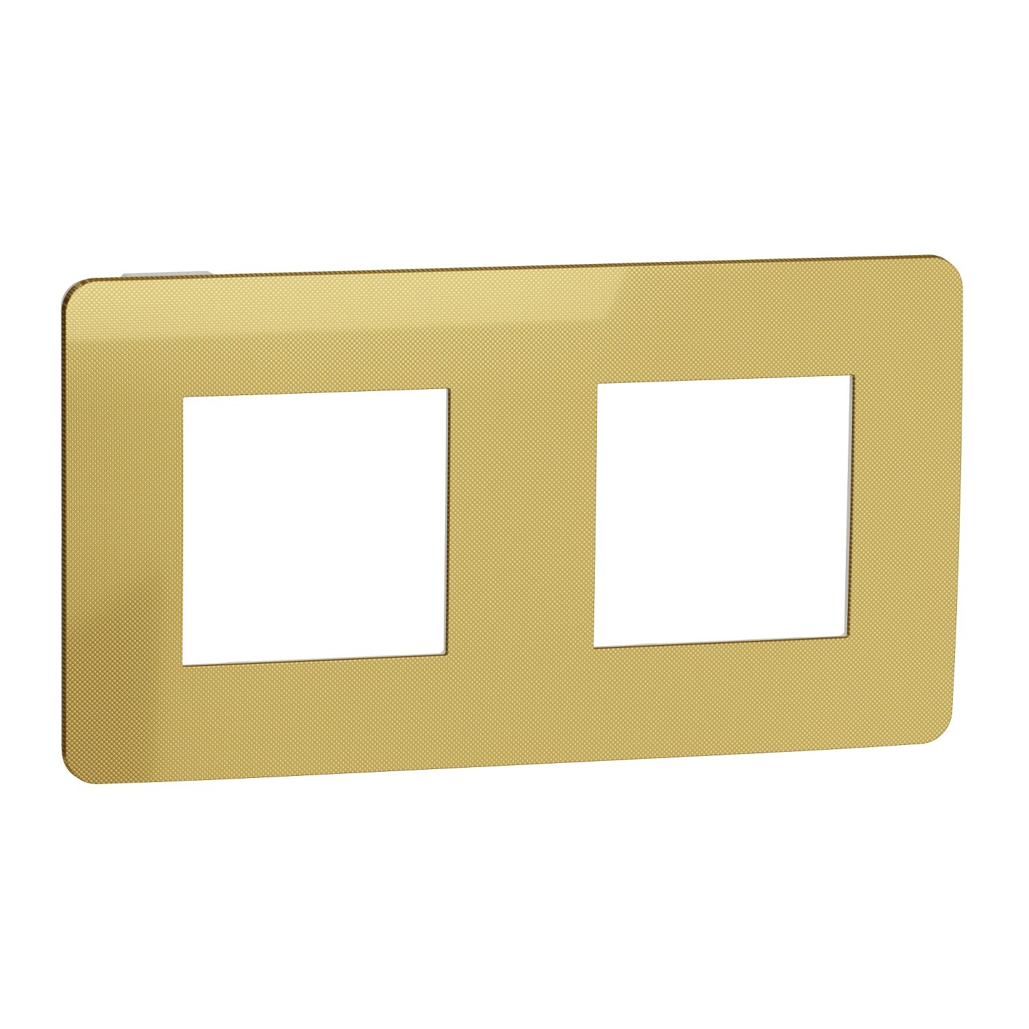 Рамка Schneider Electric 2-постовая ABS-UV Unica Золотой/Белый (NU280459)