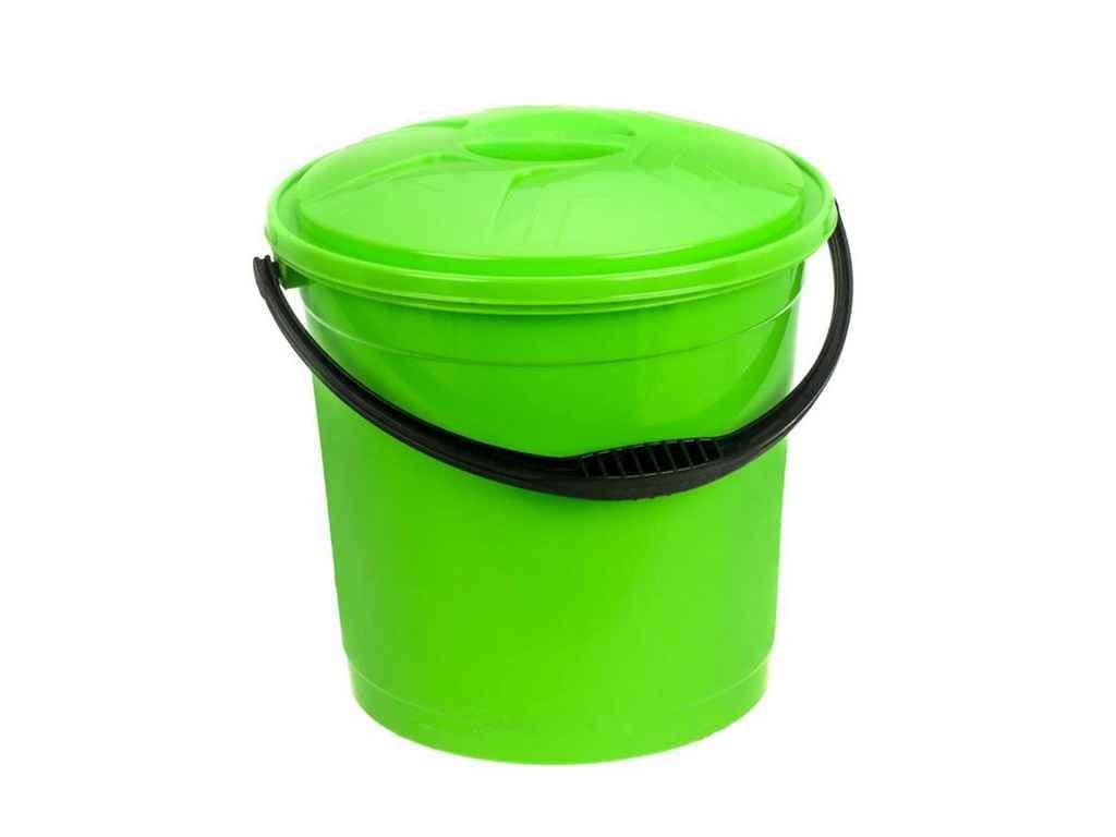Ведро пластиковое R-Plastic пищевое с крышкой 12 л Салатовый (1051947)