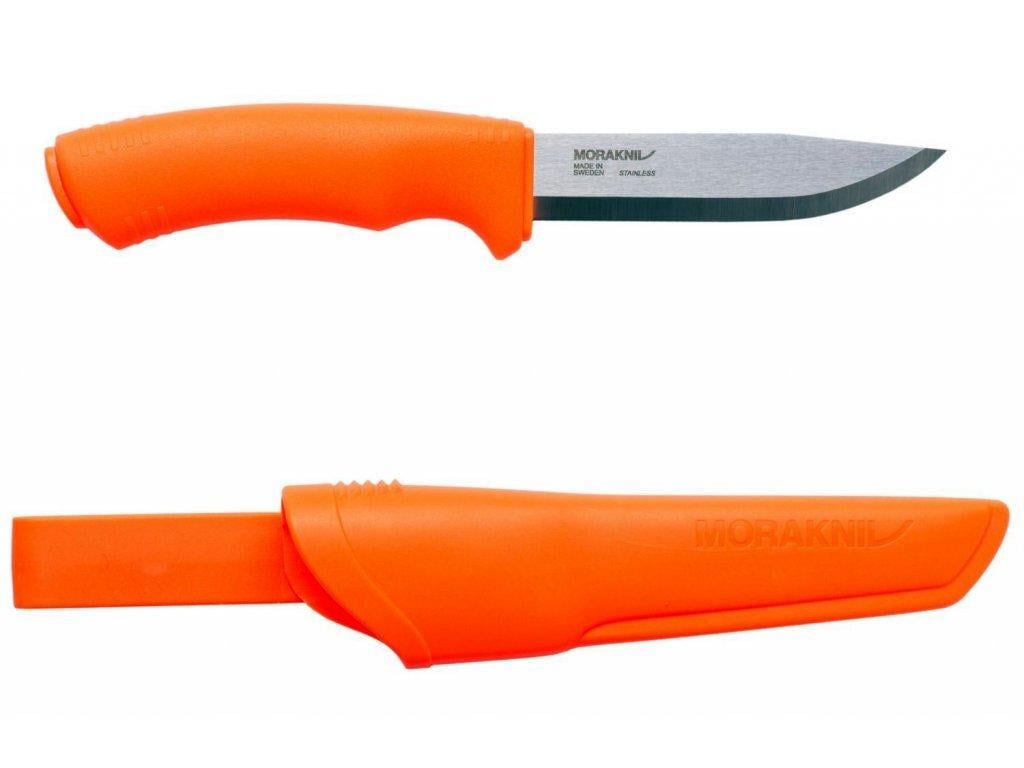 Ніж туристичний Morakniv BushCraft Hi-Vis tanto з 57 HRC Sandvik 12C27 нержавіючої сталі 109 мм із чохлом Orange (2530968967)