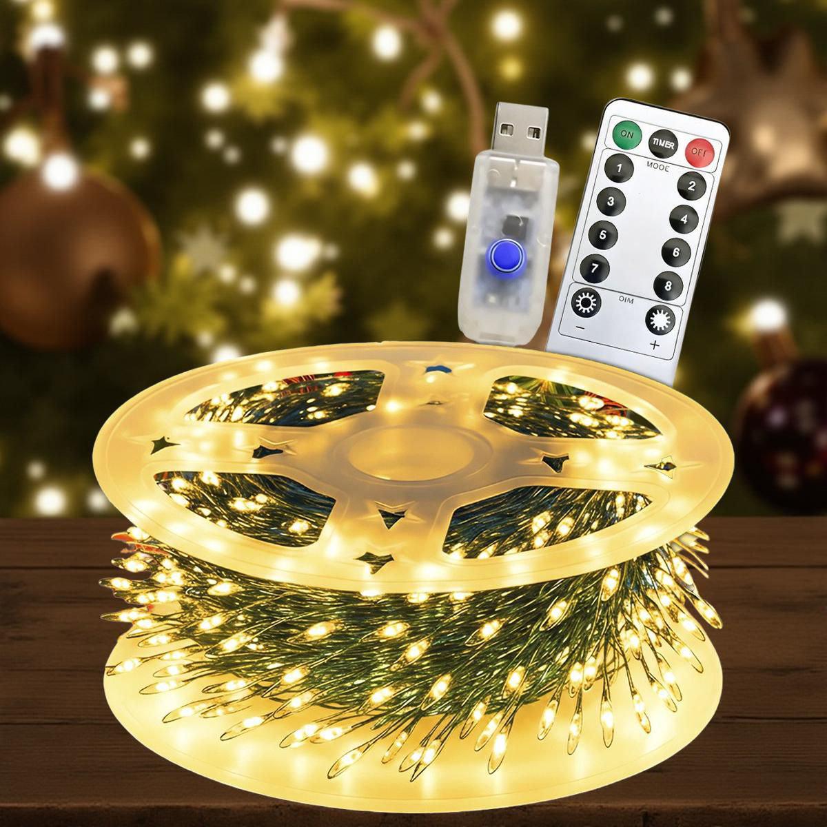 Гирлянда Фейерверк 0209/МК 10 м 300 LED USB Теплый белый (31116892)