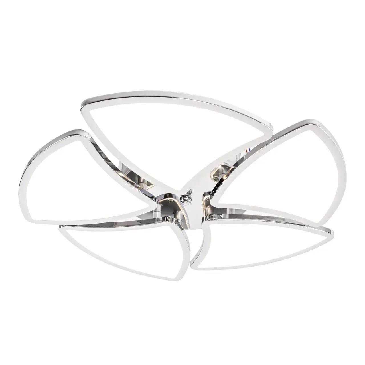 LED-люстра потолочная Sirius с акриловыми плафонами 3000/6500К IP20 2901-5 120W Хром (28686340)