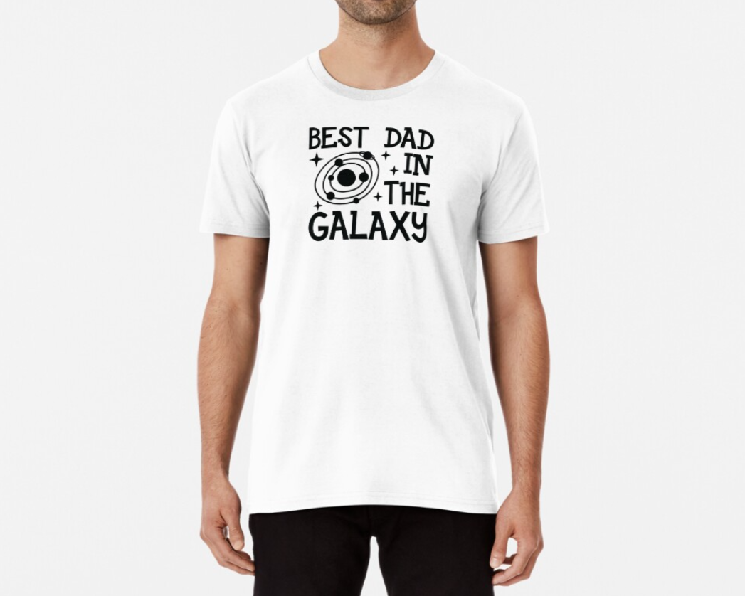 Футболка чоловіча Stedman з принтом Best dad in the galaxy XXXL Білий (ПАПА22-1650828475)