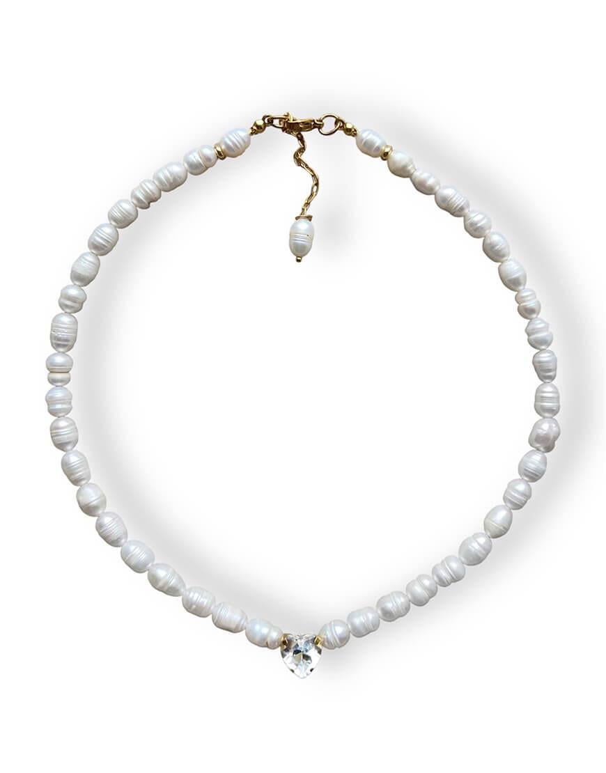 Намисто White heart жіноче NSTONE біле One size