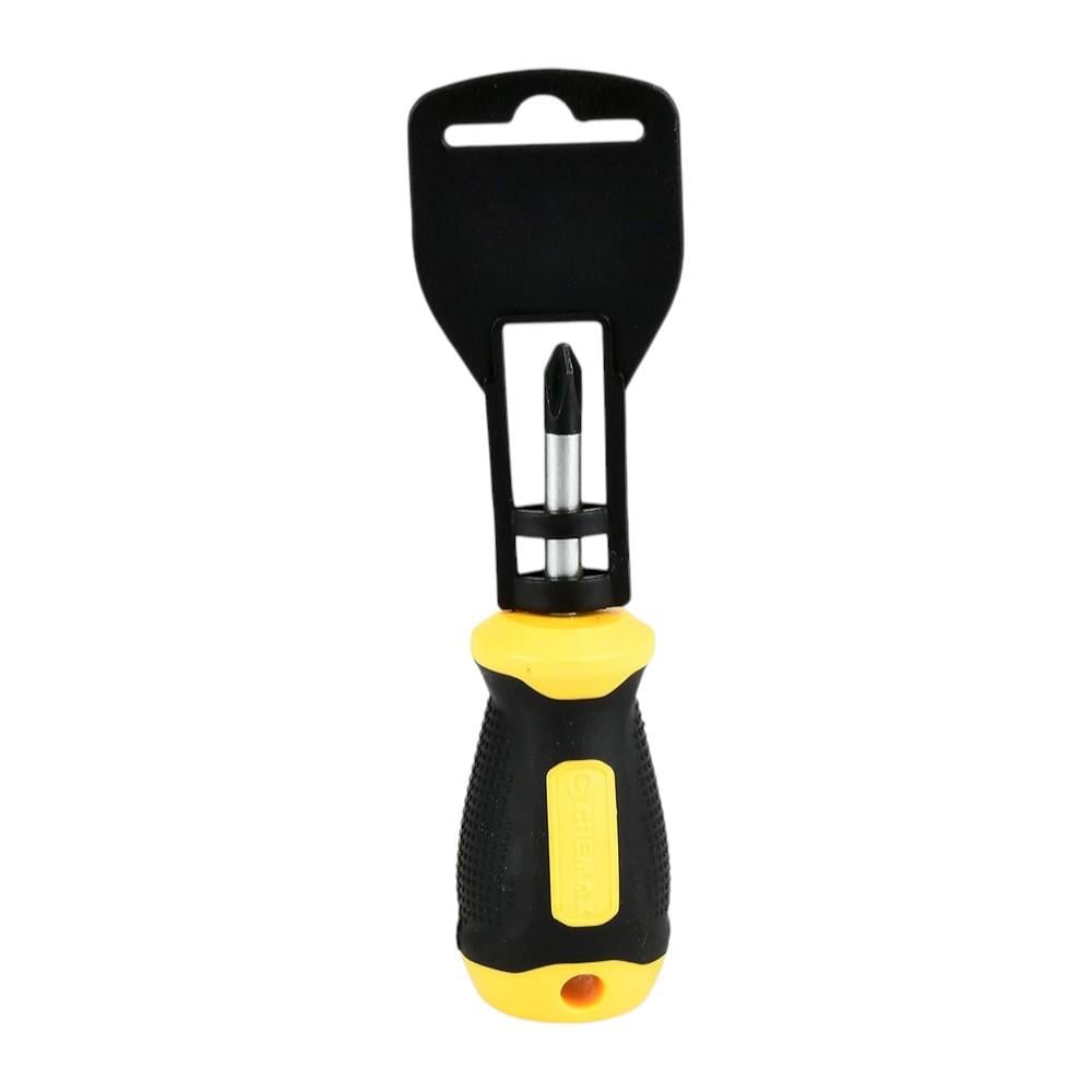Отвертка крестовая короткая CREMAX R32140 38 мм 100 мм Черно-желтый (33087667)