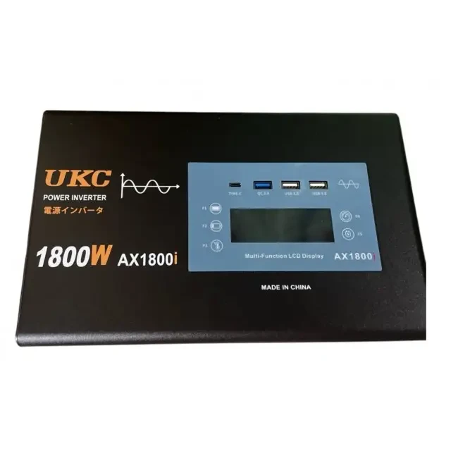 Инвертор UKC AC/DC AX Sine с чистой синусоидой и LCD-дисплеем 1800W (10482)