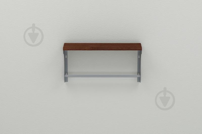 Полка настенная Ferrum-decor Юзиби 270x700x150 металл Серый ДСП Венге 16 мм (UZI0059)