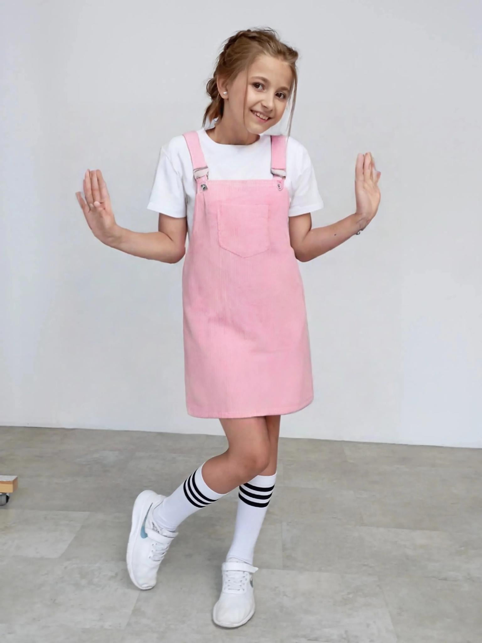 Сарафан детский вельветовый для девочки ТМ Ластівка 25_3026 116-122 см Розовый