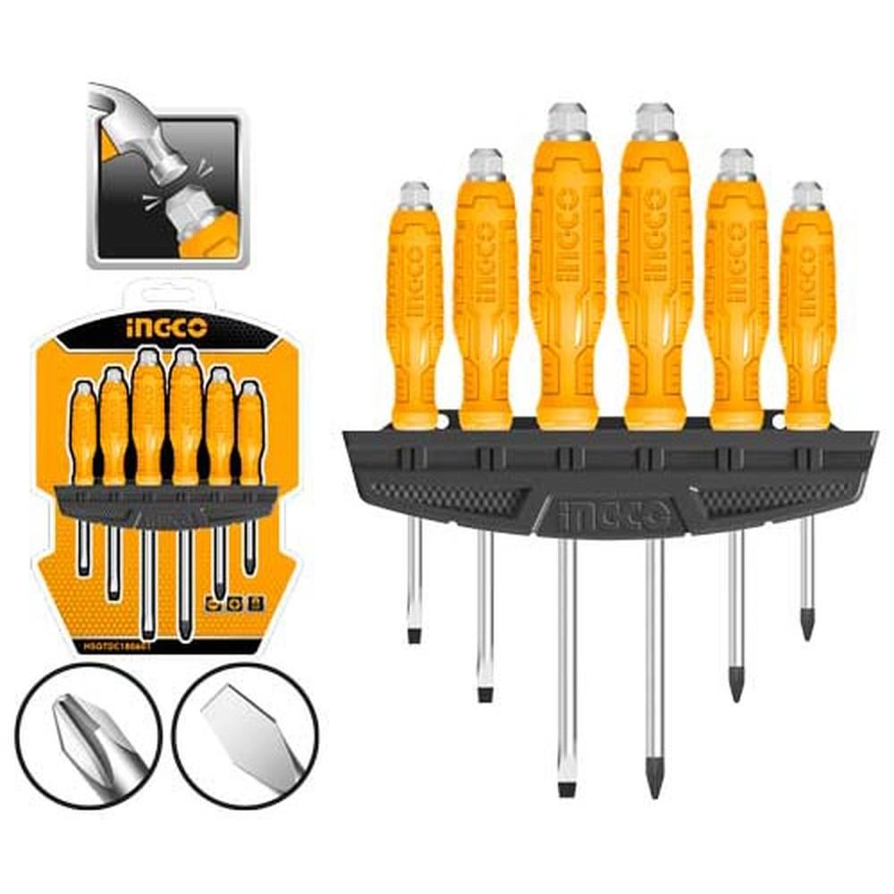 Набор отверток ударных INGCO HSGTDC180601 6 шт. - фото 2 Набор отверток ударных INGCO HSGTDC180601 6 шт. - фото 2