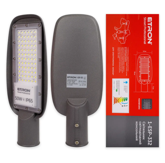 Ліхтар вуличний консольний ETRON 50W IP65 5000K 1-ESP-332 (25371784)