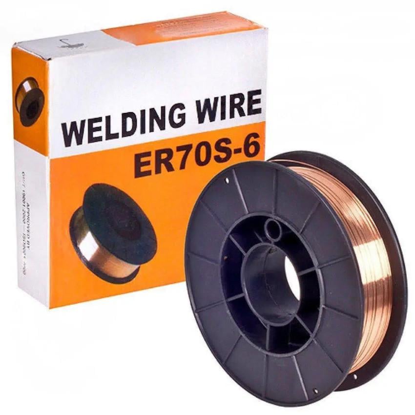 Зварювальний дріт Welding Wire ЕR70S-6 обміднений Ø 0,8 мм 4 кг (25308721)