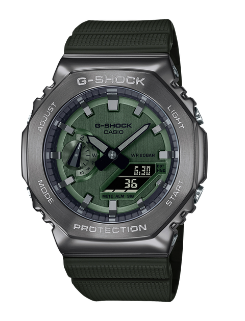 Наручные часы мужские Casio G-Shock GM-2100B-3A ударопрочные с водозащитой 200 м/подсветкой Зеленый (3052734126)