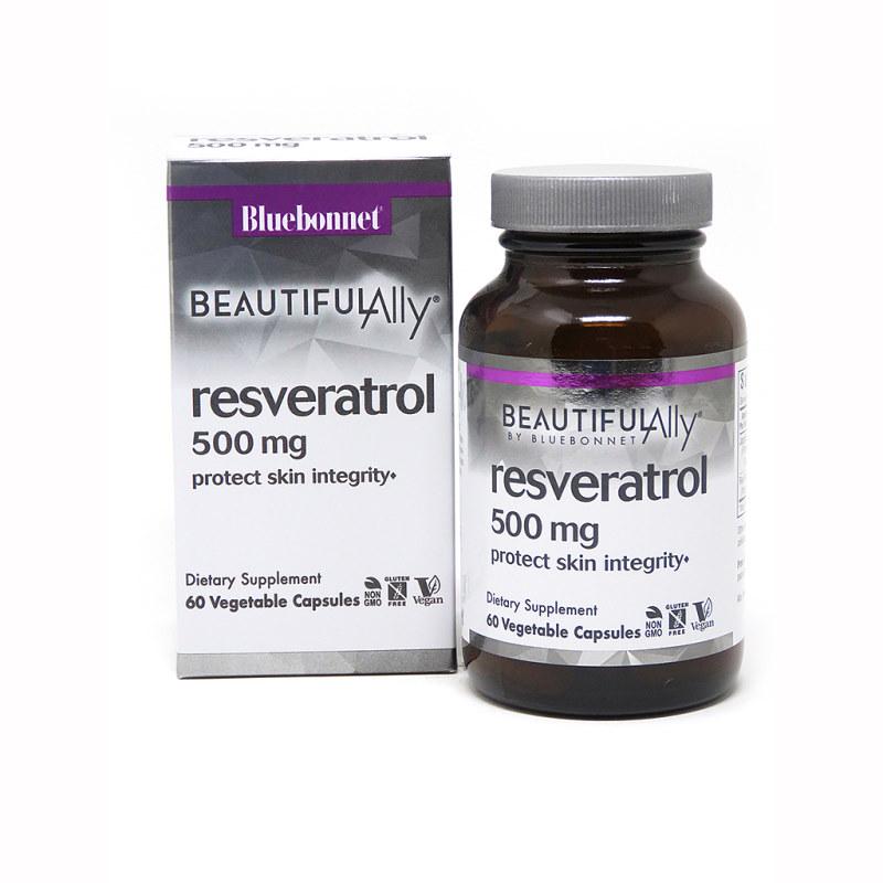 Натуральная добавка Beautiful Ally Bluebonnet Nutrition Resveratrol 500 мг 60 вегакапс. (5078)