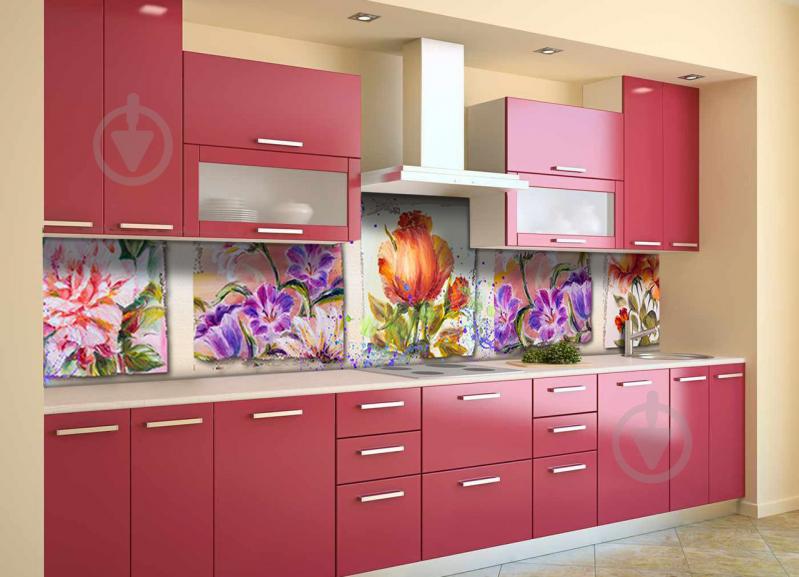 Скинали на кухню Zatarga «Акварельный Картины» 650х2500 мм виниловая 3Д наклейка кухонный фартук самоклеящаяся Z180503/1