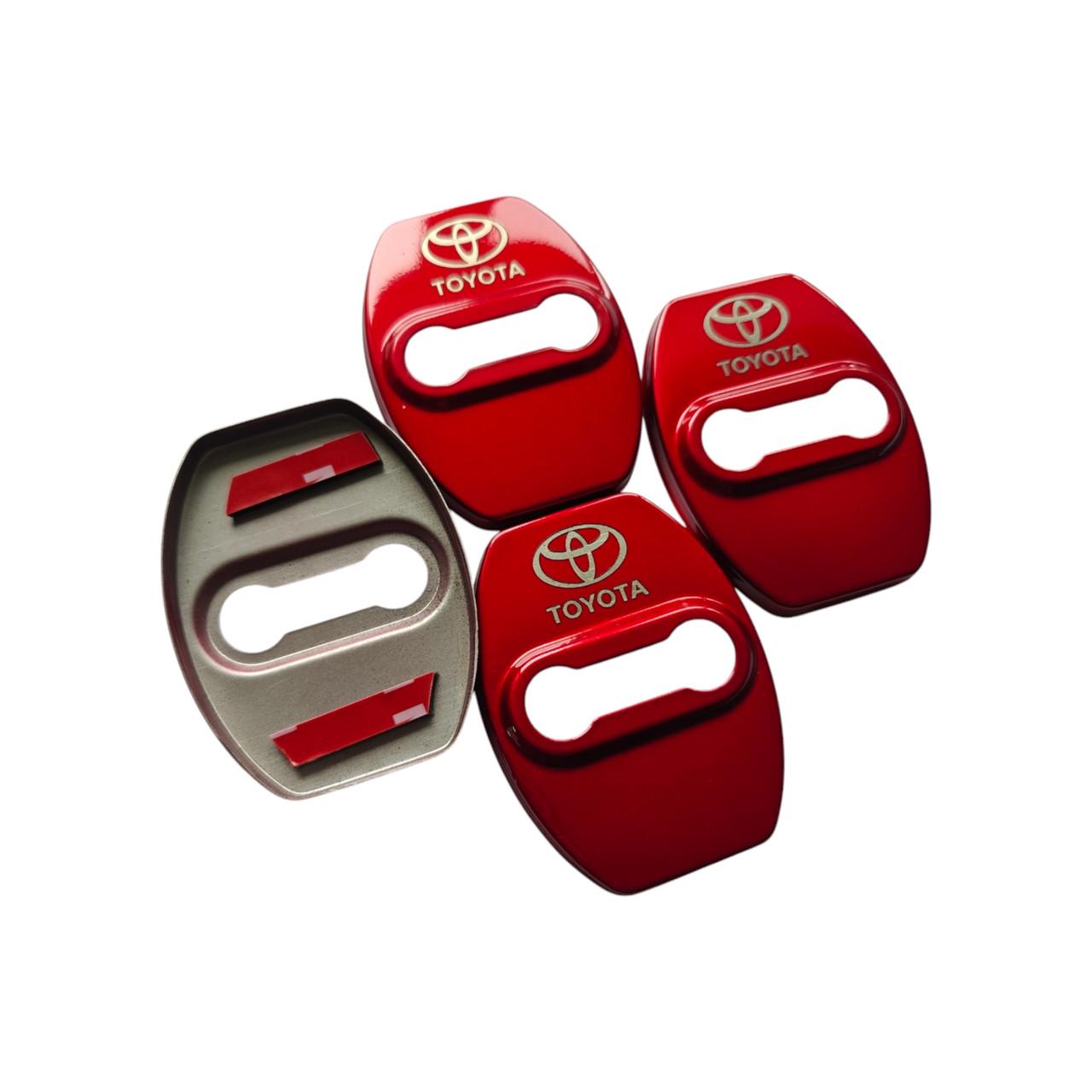 Накладки на дверний замок з логотипом Toyota 02 4 шт. Червоний (2404841887)