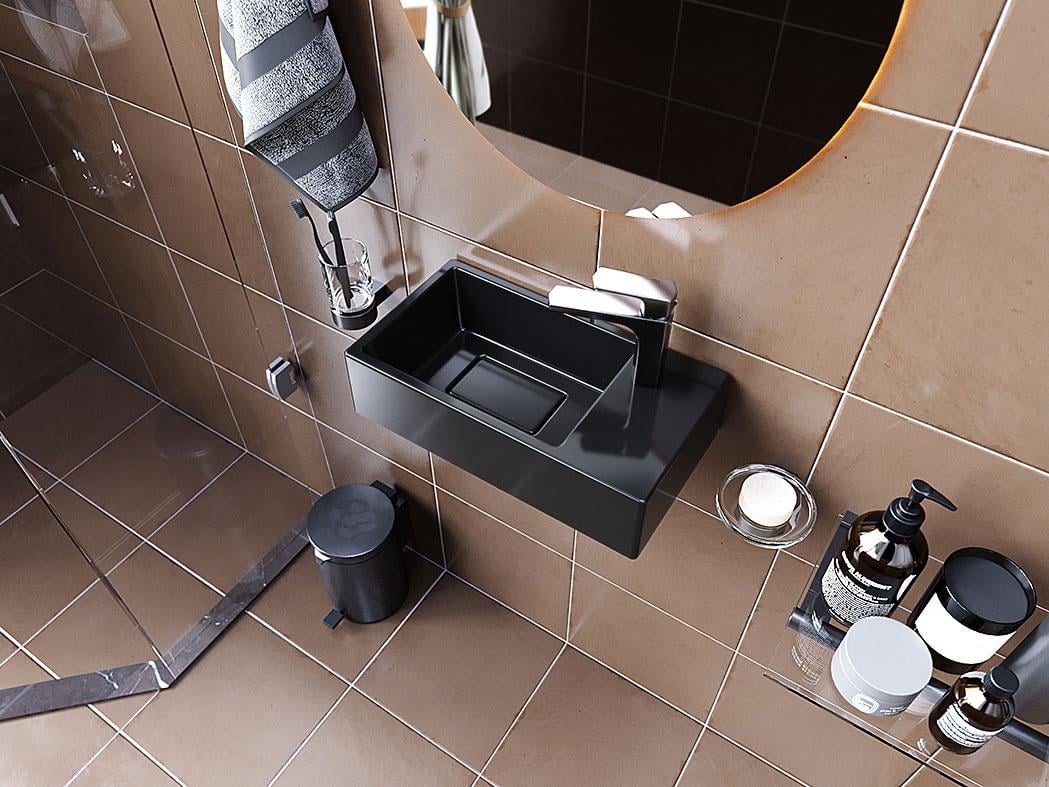 Умывальник подвесной Luxor Aldo R Black (742) - фото 2