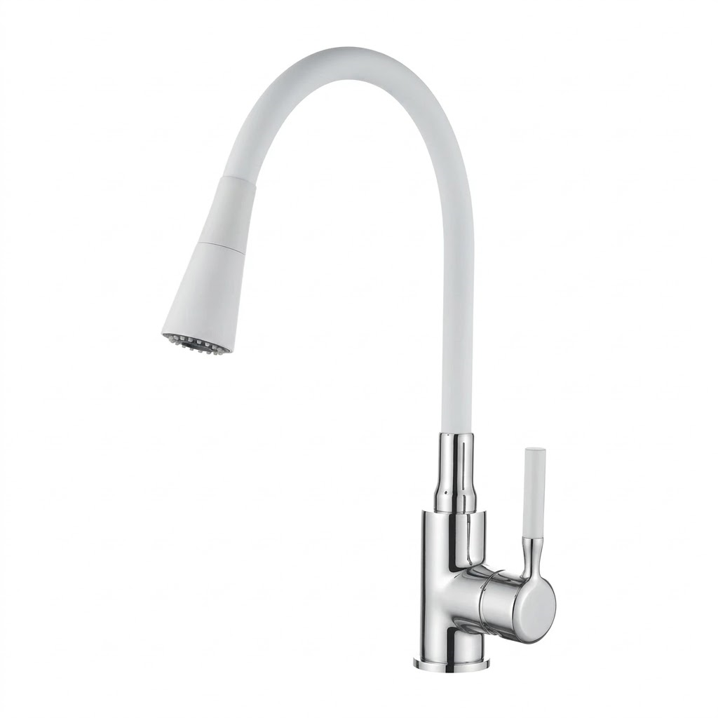 Смеситель кухонный Zerix Atrium-011-T Refl.WHITE Хром/Белый (ZX4719)