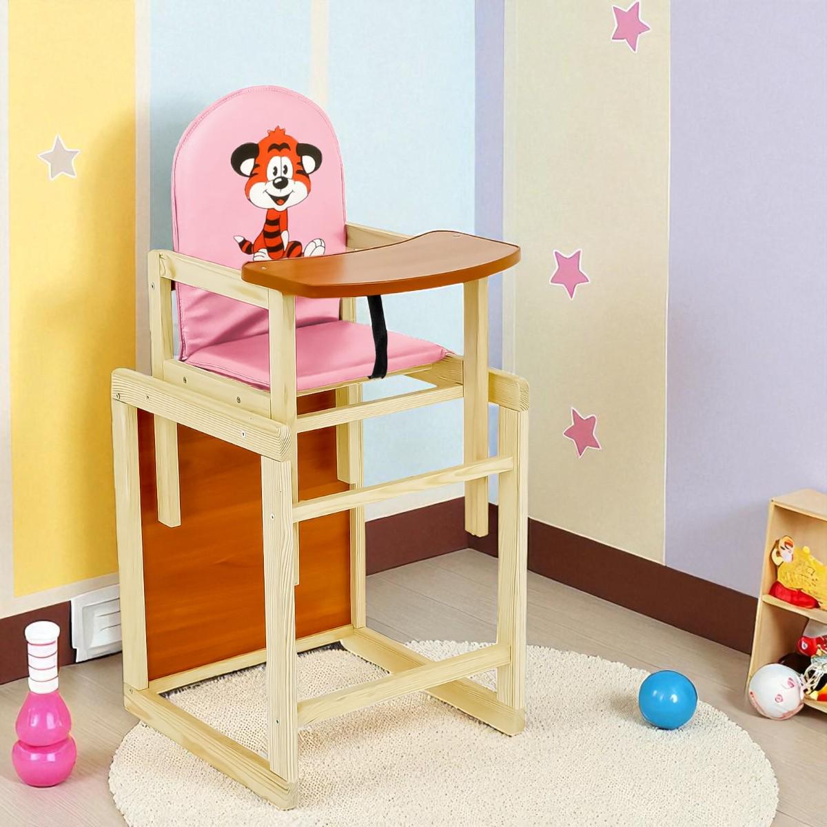 Стульчик для кормления Мася Тигр Розовый (№2033) - фото 2 Стульчик для кормления Мася Тигр Розовый (№2033) - фото 2