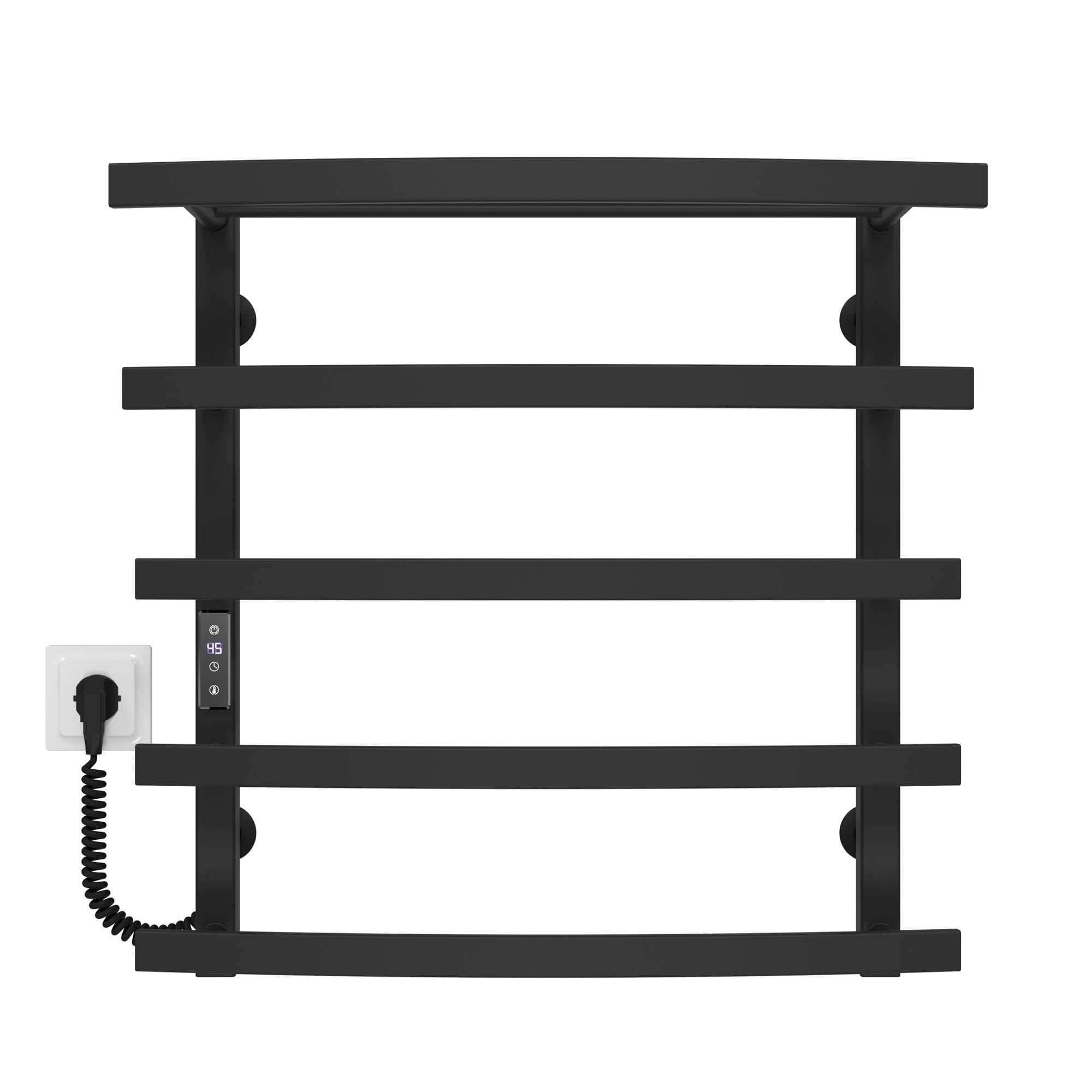 Полотенцесушитель электрический Deffi Lotos П5 JD04 левое подключение нержавеющая сталь 500х600 мм Черный (A.LO.60.50.5.E.B.L.2)