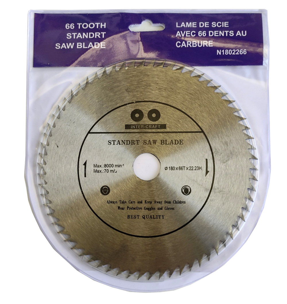 Диск пильный INTER - CRAFT 66T без напаек 180x22 мм (54305)