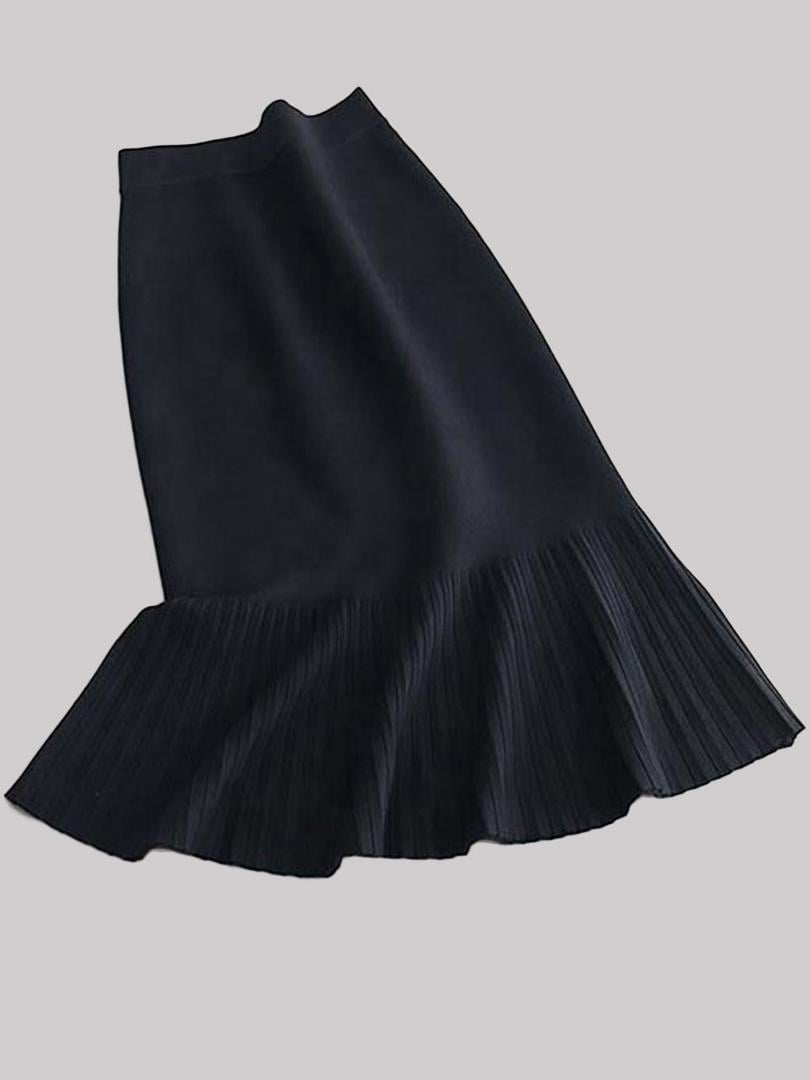 Юбка годе миди трикотажная Forza Viva MW-KS-1978V р. 44 Черный (17852334) - фото 6