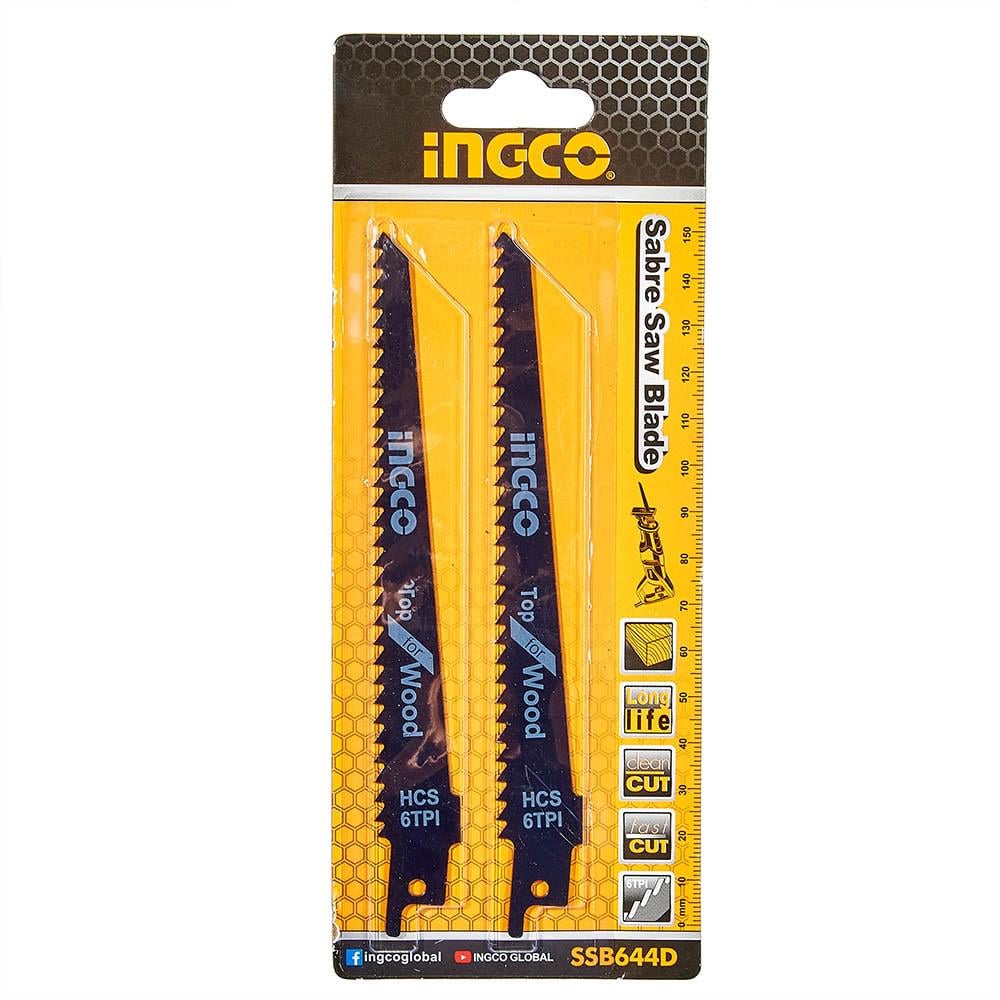 Набор пильных полотен для сабельной пилы INGCO SSB644D 150х19х1,25 мм 6TPI