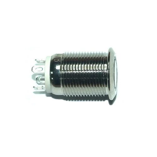 Кнопка возвратная 12 мм 12-24В LED-индикатор 4 pin 12A-D Белый (e7567087)