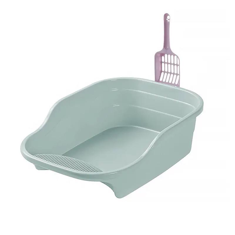 Туалет для кішок з лопаткою Lesko DT308 Blue/Green Туалет для кішок з лопаткою Lesko DT308 Blue/Green